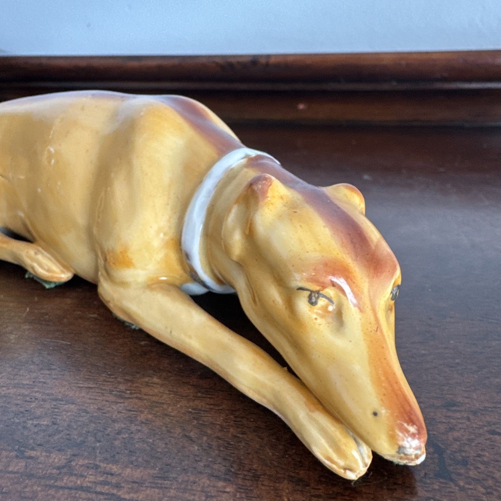 6.5" Staffordshire Porcelain Greyhound Dog - Picture 7 of 13